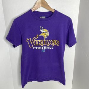 Minnesota Vikings T-Shirt, Small, NFL Team Apparel, Purple, Logo, Short Sleeve